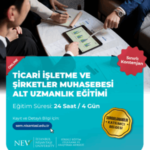 Ticari İşletme ve Şirketler Muhasebesi Alt Uzmanlık Eğitimi