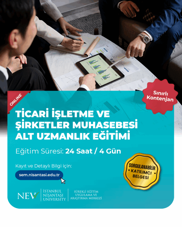 Ticari İşletme ve Şirketler Muhasebesi Alt Uzmanlık Eğitimi